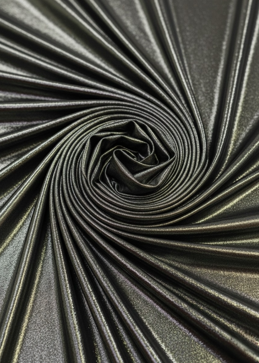 Black Gold Venechia Foil Deep Tail Gathered Maxi Dress