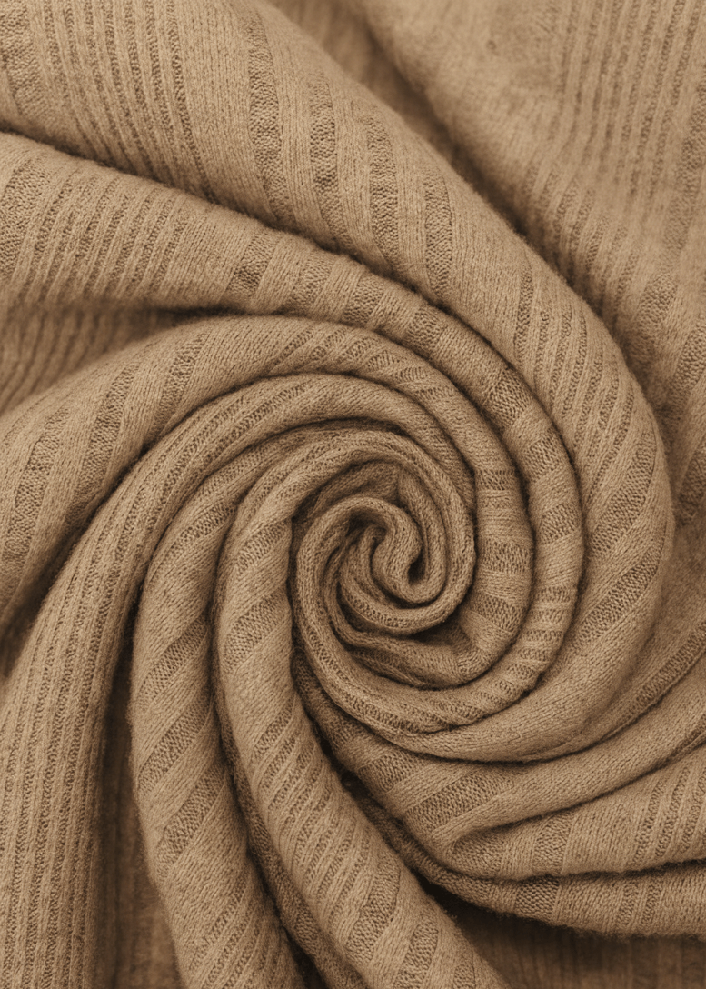 Beige Boat Neck Casual Ribbed Knit Bodycon Mini Dress