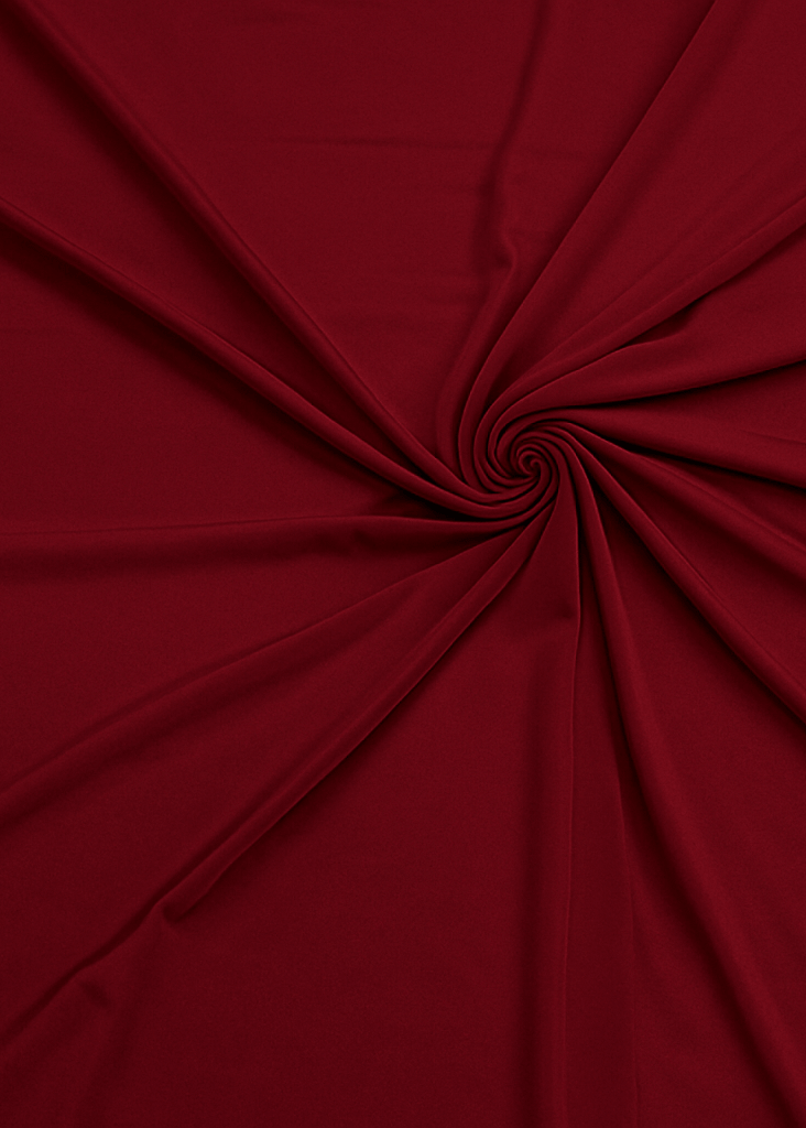 Wine Side Ruching Bodycon Full-Sleeve Jersey Evening Gown