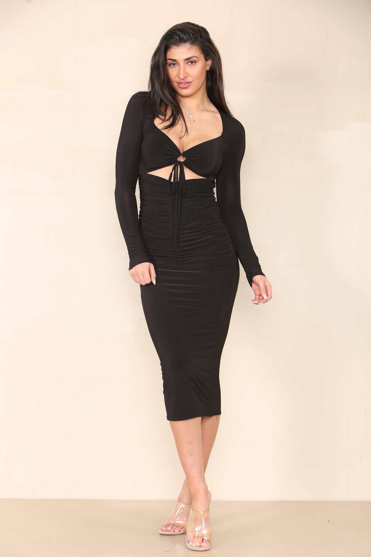 Long-Neck Stretchy Dress