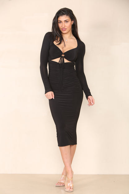 Long-Neck Stretchy Dress