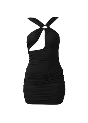 Black Cut-Out Ring Detail Bodycon Mini Dress