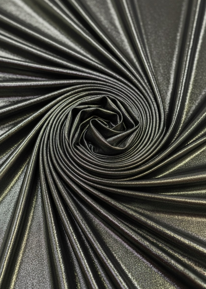 Black Gold Venechia Foil Deep Tail Gathered Maxi Dress