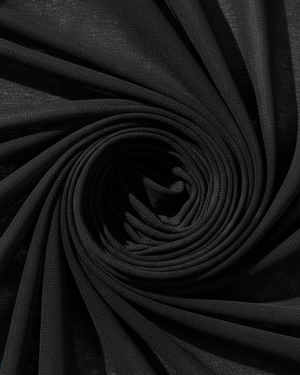 Black Mesh Bodycon Side Drawstring Detail Midi Dress