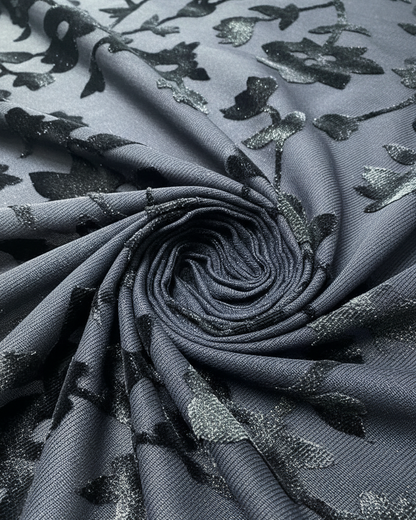 Black Bodycon Spaghetti Straps Floral Velvet Burnout Maxi Dress