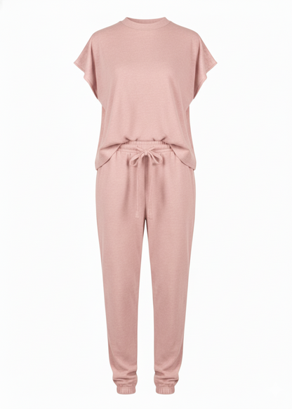 Short Sleeve Soft Cotton-Blend Boxy Co-Ord Set
