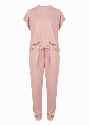 Short Sleeve Soft Cotton-Blend Boxy Co-Ord Set