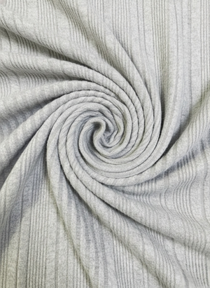 Grey Off-Shoulder Melange Brush Knitted Co-ord Set