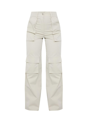 High Waist Tailored Cargo Trousers With Pocket Detail