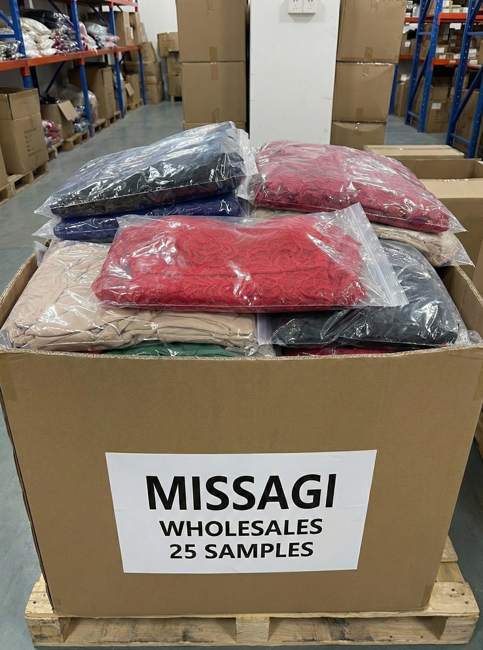 MISSAGI Wholesale Mixed Dress Sample Box - 25 Piece Assorted Pack
