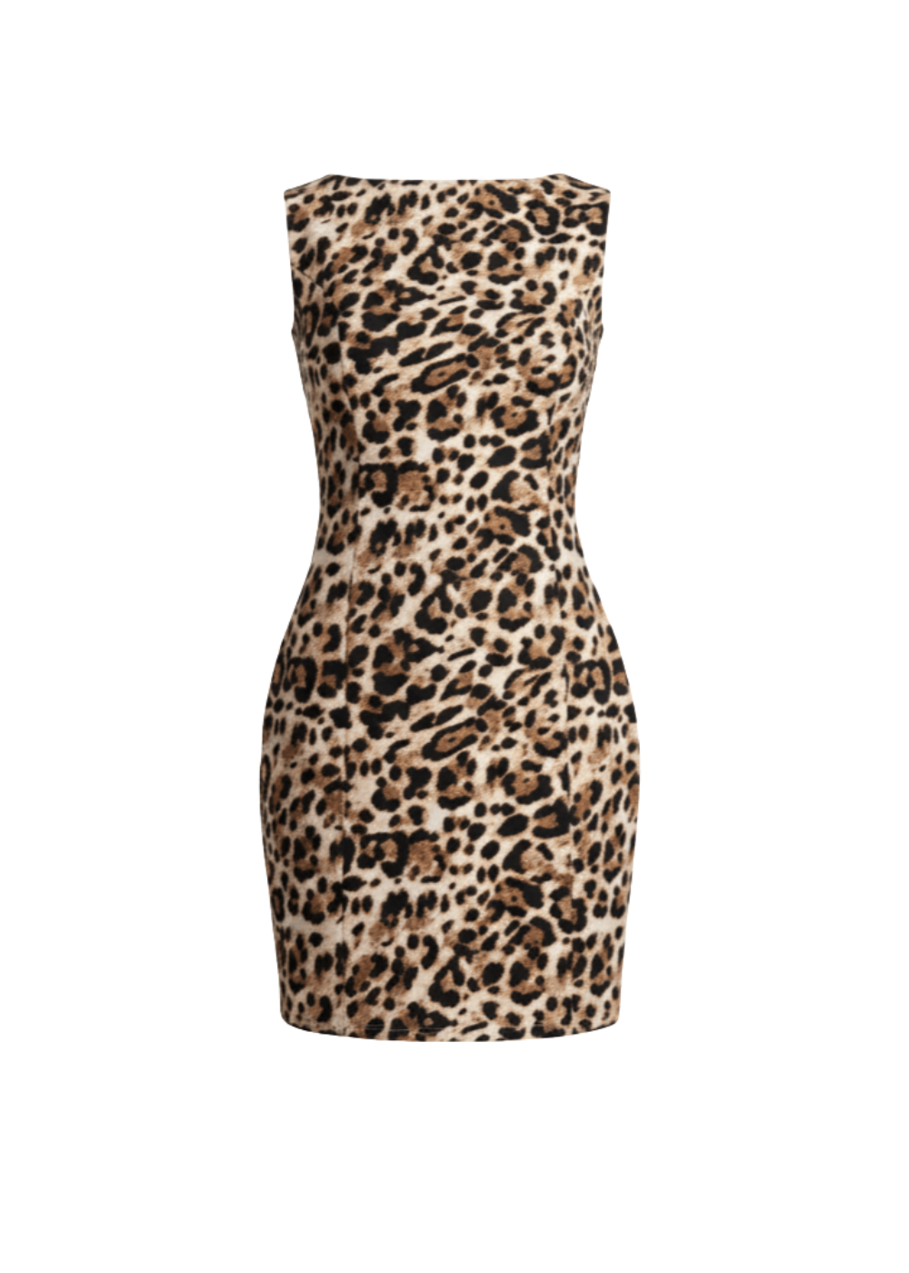 Sleeveless with a round, high-neck at the front and a keyhole closure at the back