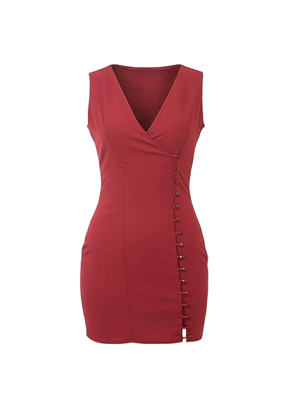 Nutmeg Fitted Stretch Bodycon Wrap Dress