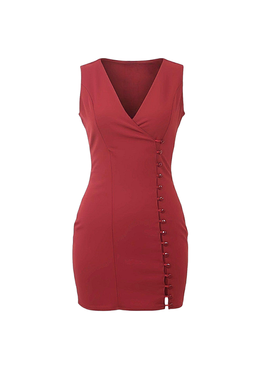 Nutmeg Fitted Stretch Bodycon Wrap Dress