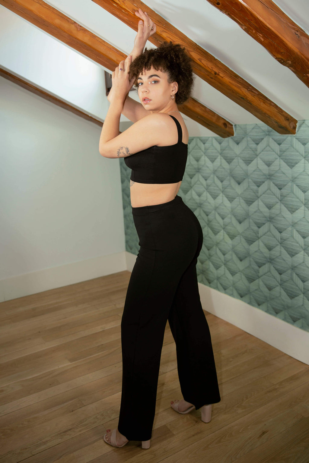 Co-Ord Crop Top and Wide Leg Trousers