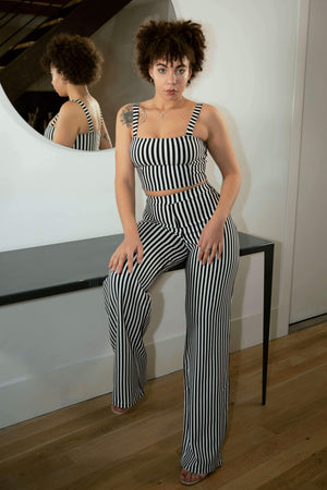 Black & White Striped Co-ord Set