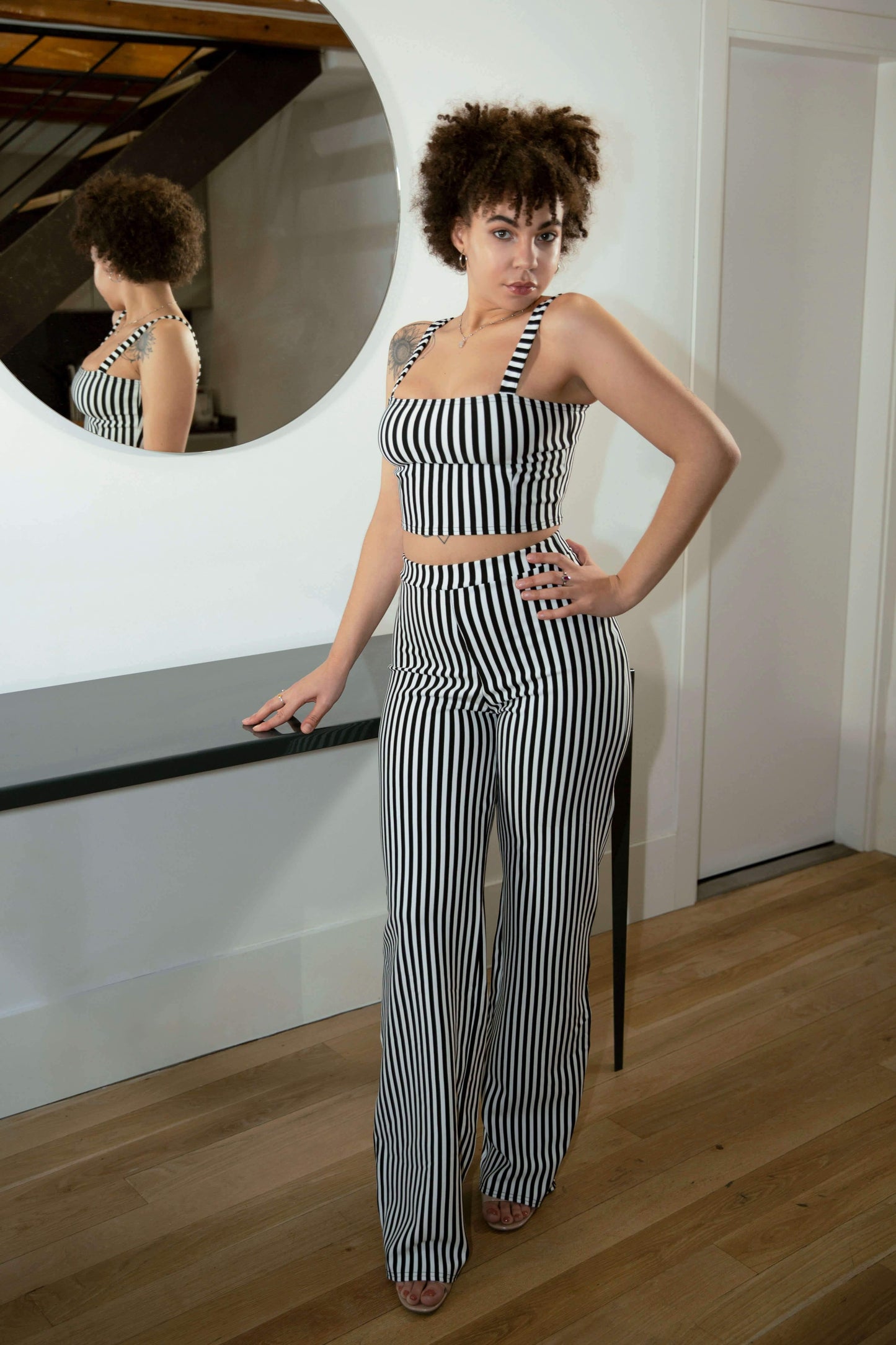 Black & White Striped Co-ord Set