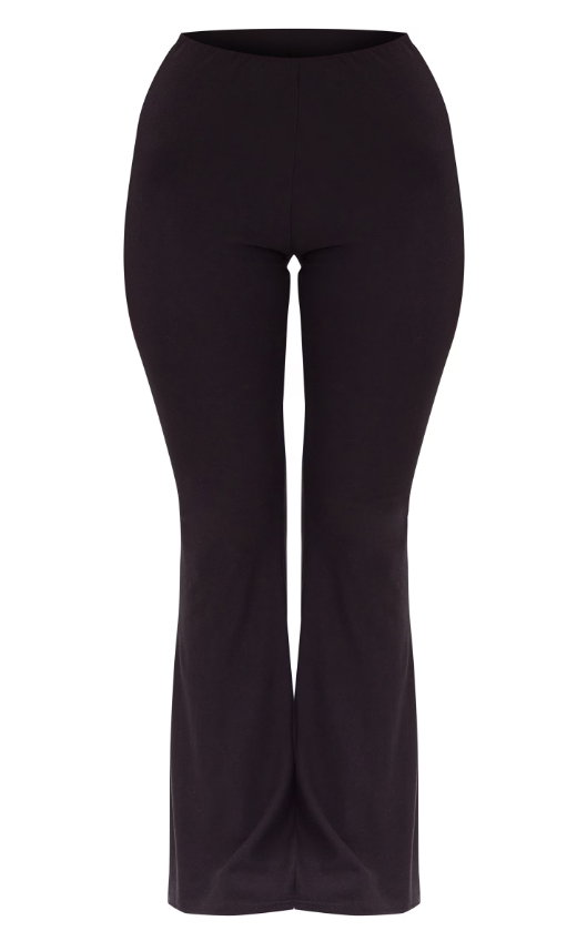 Petite Black Soft Touch High Waist Flared Trousers