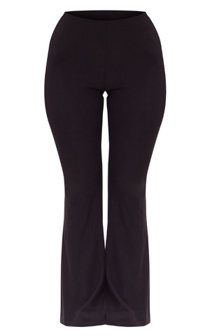 Petite Black Soft Touch High Waist Flared Trousers