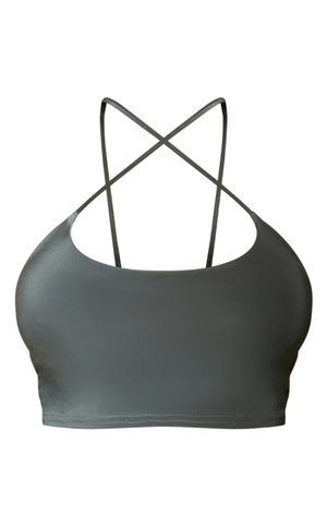 Shape Sea Green Slinky Cross Strap Crop Top