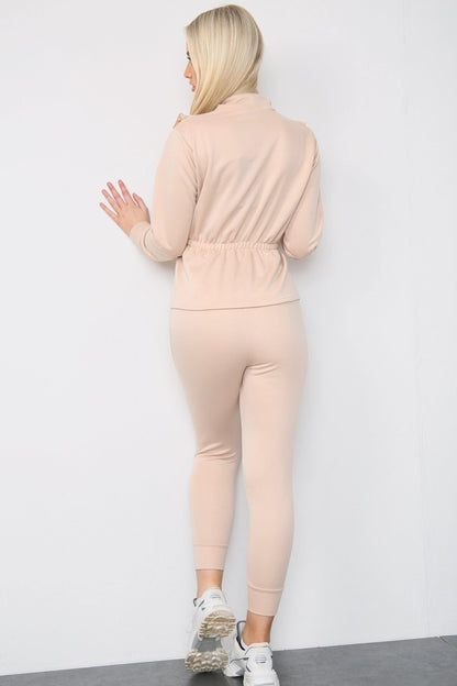 STONE PINK FRILL TRIM TOP AND JOGGERS CO-ORD SET - Co-ords - Avinci