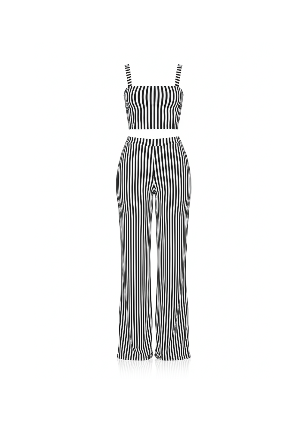 Striped Women’s Co-ord Crop Top & Wide Leg Shaping Trousers