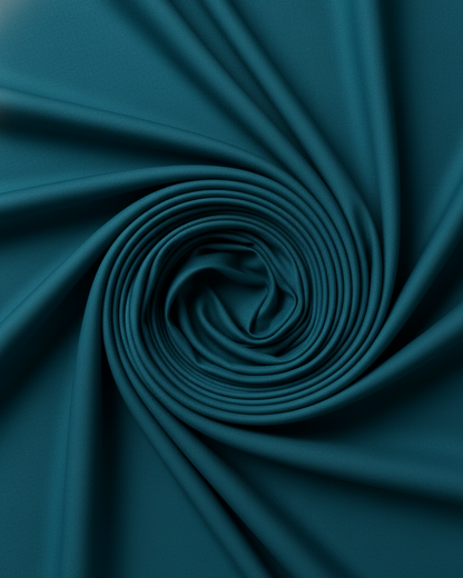 Teal Side Ruching Bodycon Full-Sleeve Jersey Evening Gown