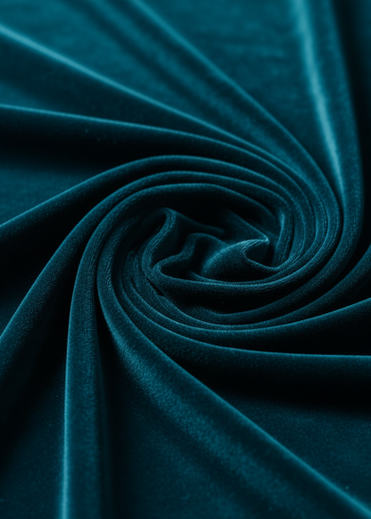 Teal Velvet Off Shoulder Velvet Bodycon Midi Dress