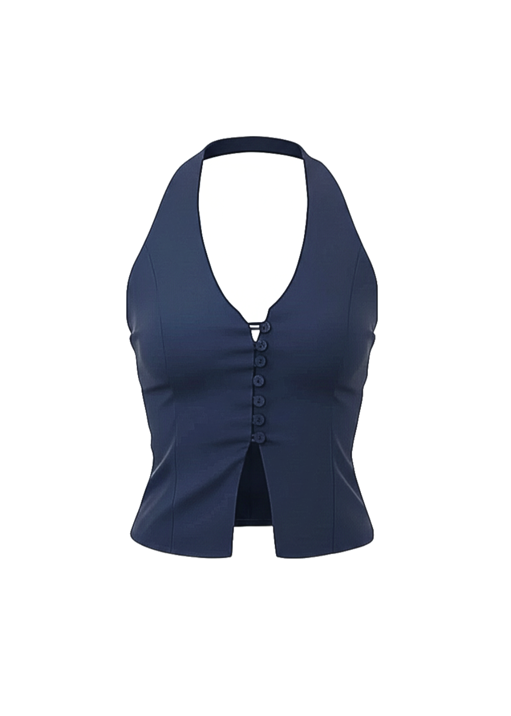 Tuna Crepe Style Sleeveless Crop Halter Top