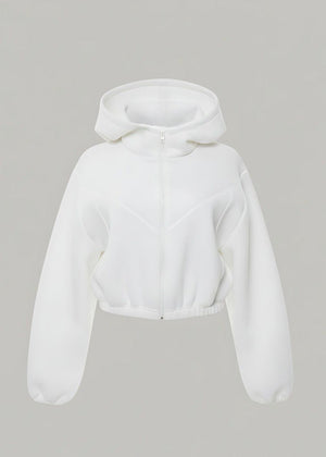 Full-Length Sleeves Casual Cropped Hoodie Loungewear