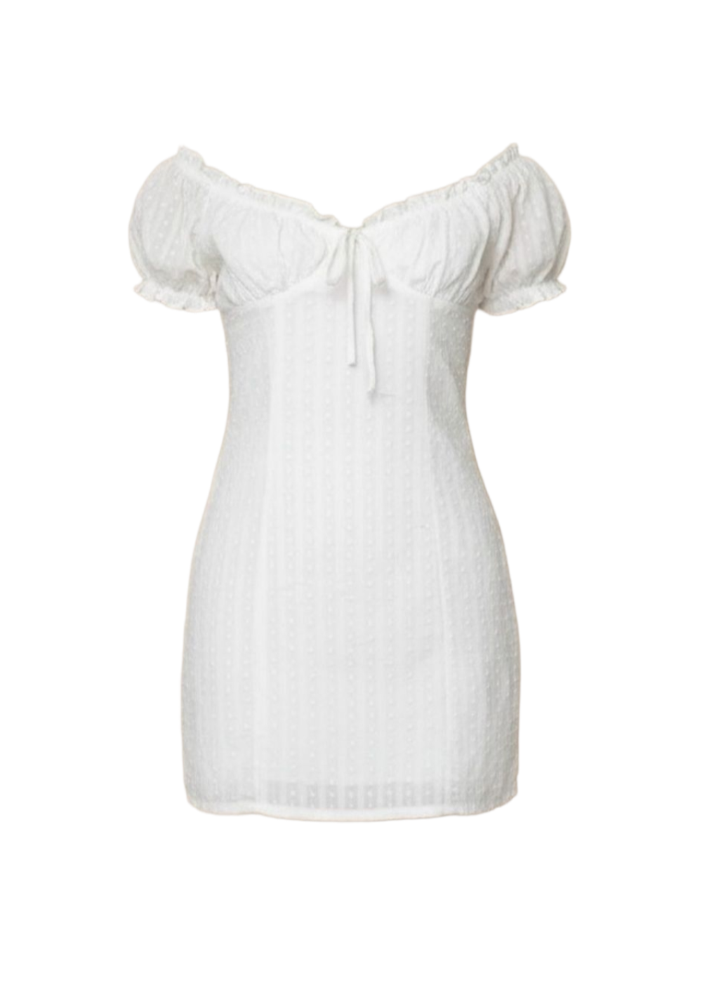 White Off-Shoulder Puff Sleeve Bardot Mini Dress