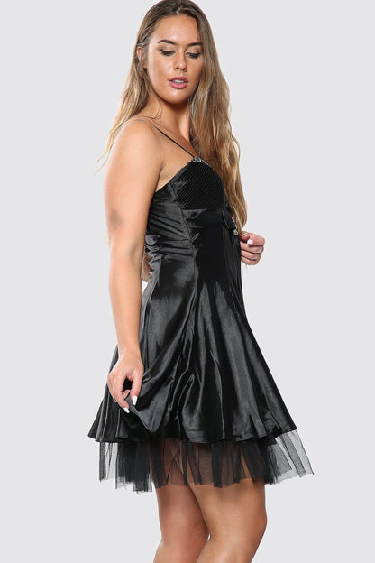 Snowflake Crystal Babydoll Mini Dress - Dresses - Avinci