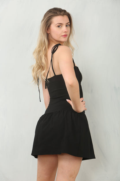 Avinci Adorable Black-Colored Strappy Mini Dress - Mini Dress - Avinci