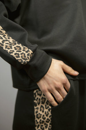 Leopard Stripe Loungewear Set - Loungewear - Avinci