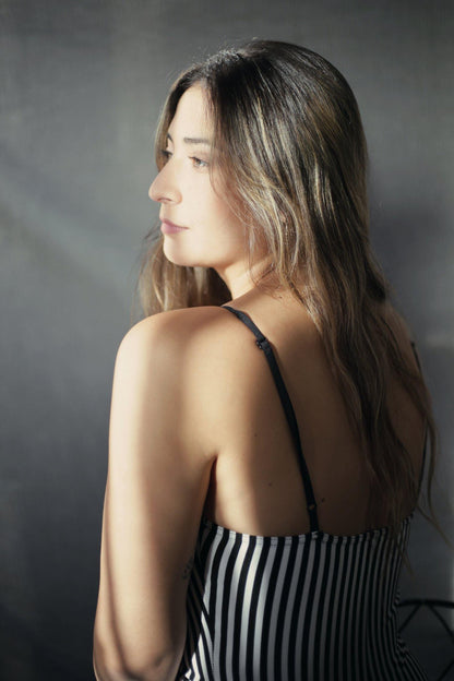 Black & White Cup Detail Zip Front Jumpsuit - Jumpsuit - Avinci