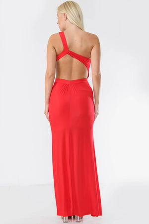 Embellished Asymmetric Gown Maxi Dress - Maxi Dress - Avinci