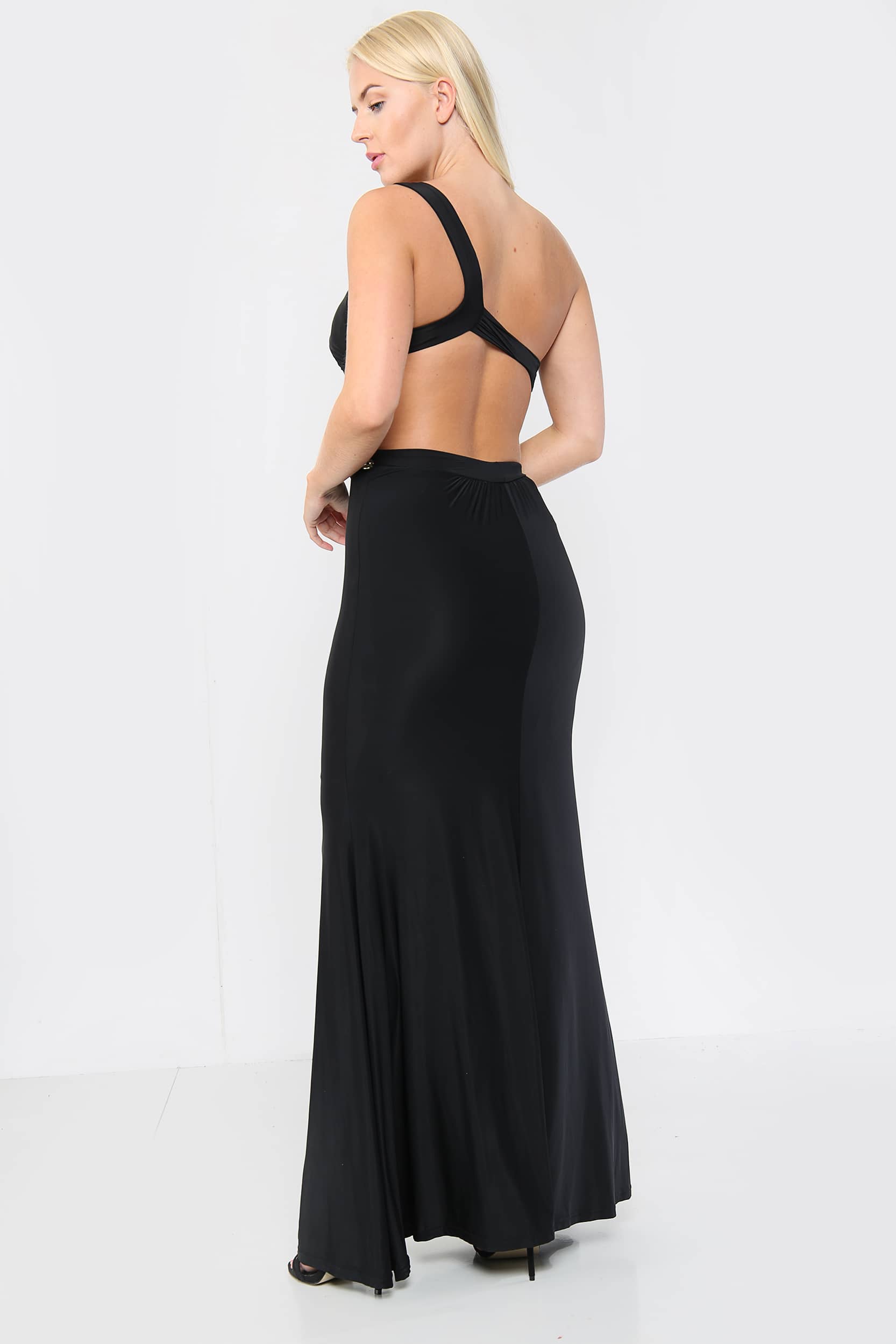Embellished Asymmetric Gown Maxi Dress - Maxi Dress - Avinci