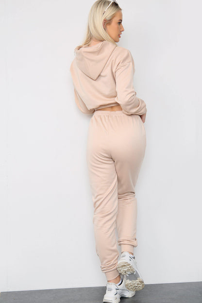 Long Sleeve Crop Top and Matching Oversized Joggers - Co-ords - Avinci