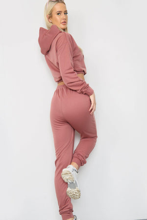 Long Sleeve Crop Top and Matching Oversized Joggers - Co-ords - Avinci