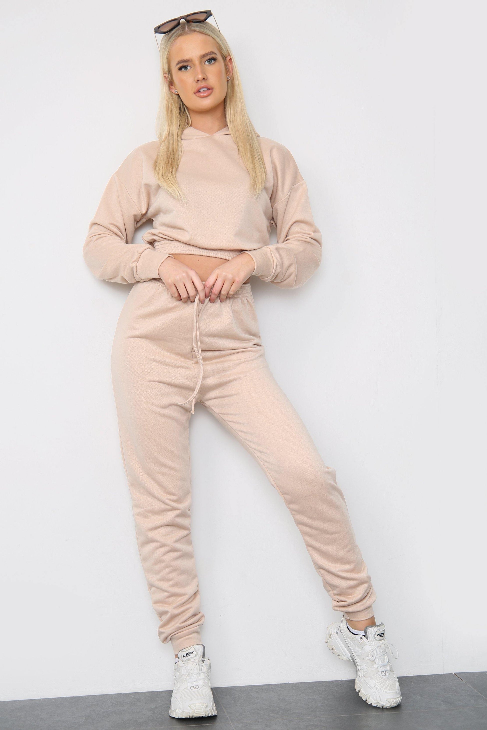 Long Sleeve Crop Top and Matching Oversized Joggers - Co-ords - Avinci