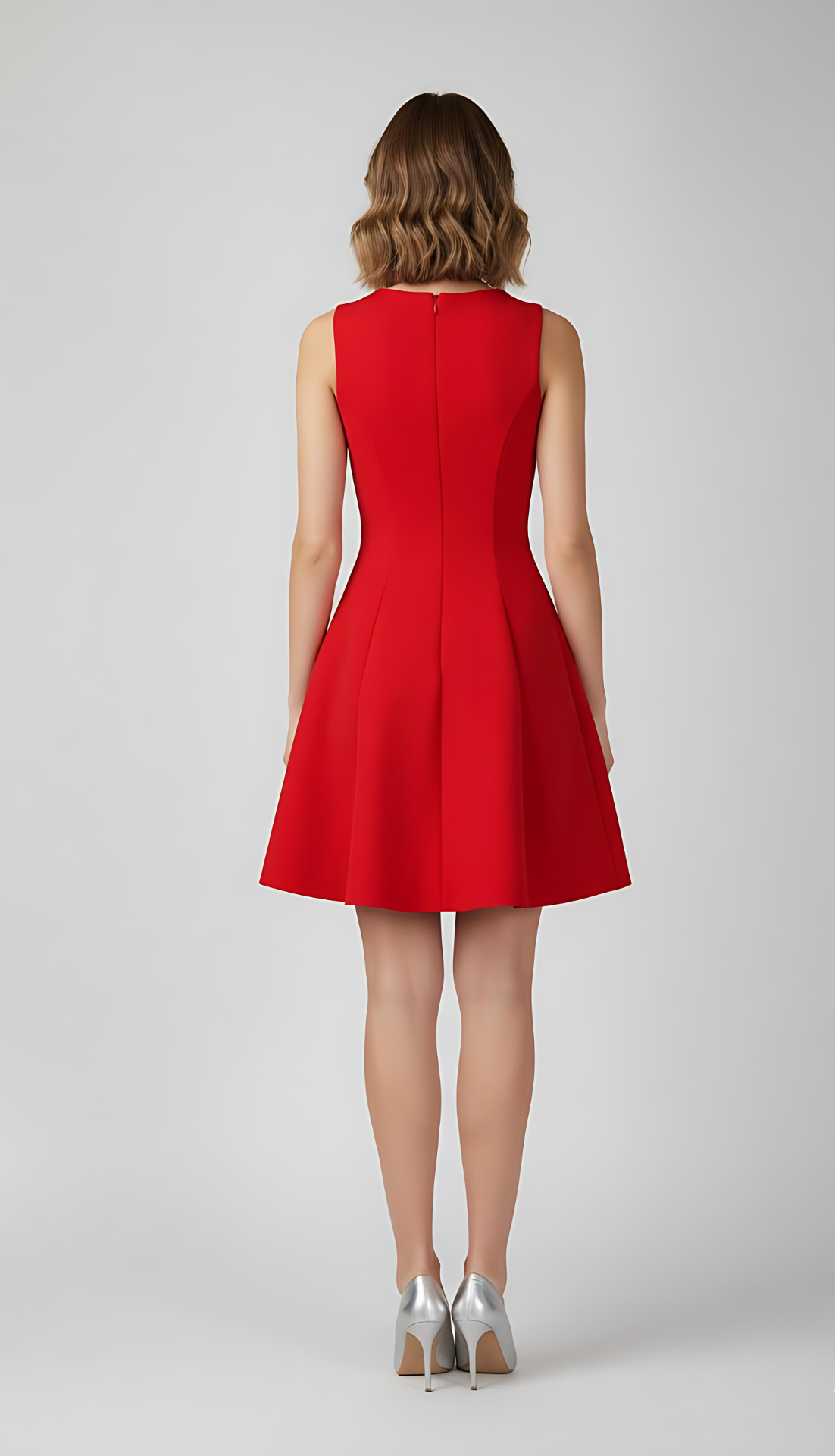 Red Embellished Deep V Flare Dress – Luxe Mini Edition