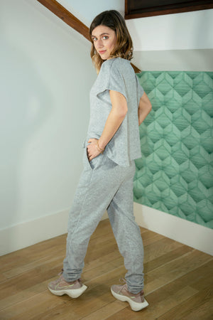 Short Sleeve Boxy Lounge Set - Loungewear - Avinci