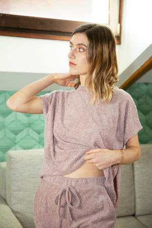 Short Sleeve Boxy Lounge Set - Loungewear - Avinci