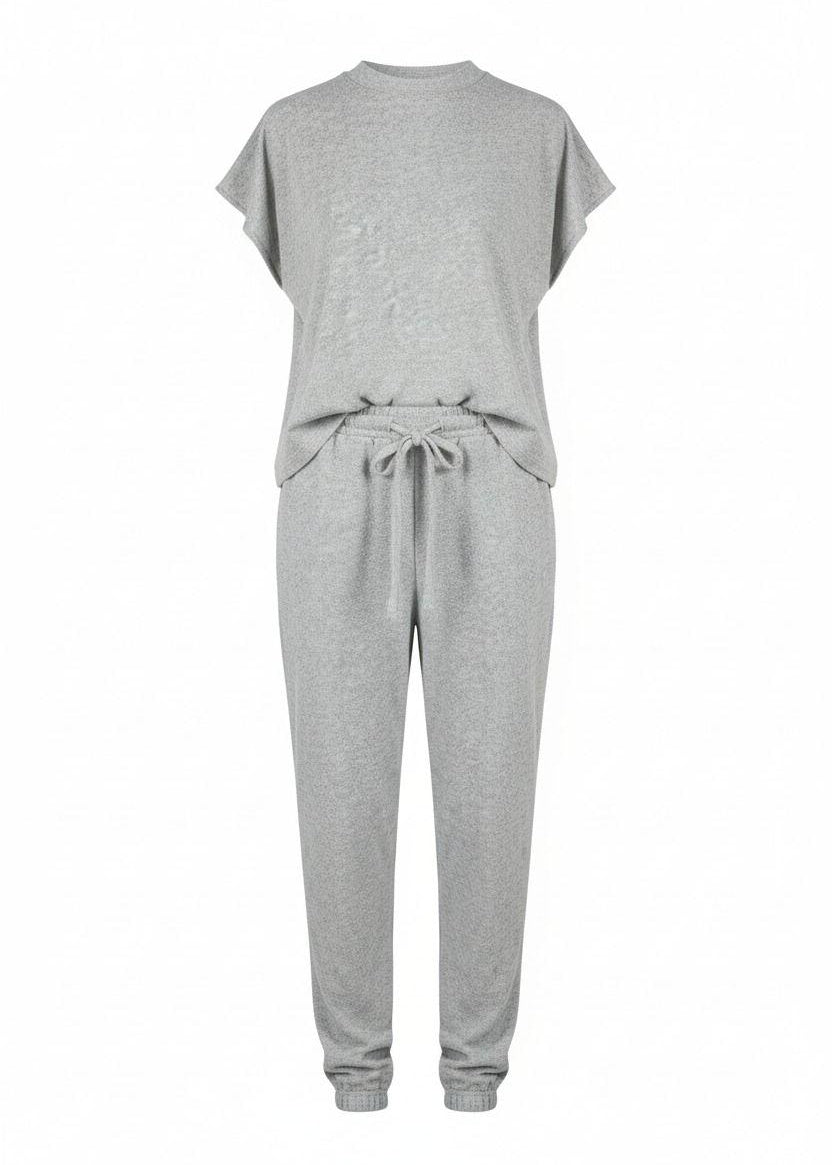 Short Sleeve Soft Cotton-Blend Boxy Co-Ord Set