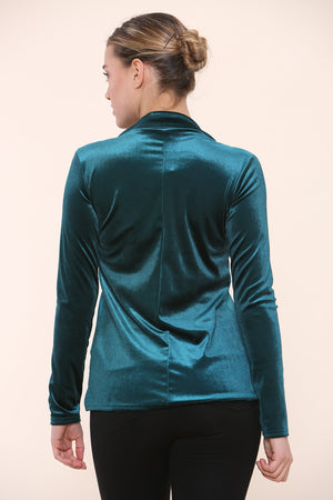 Tailored fit classic lapel evening jacket velvet blazer, back view