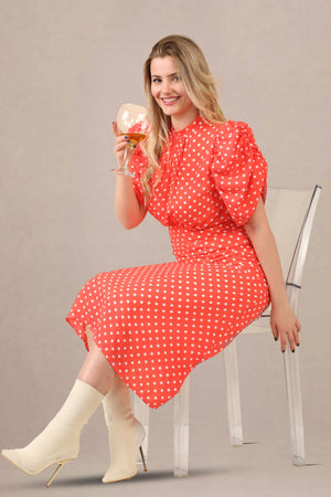 vintage-inspired-puff-sleeves-polka-dot-midi-dress