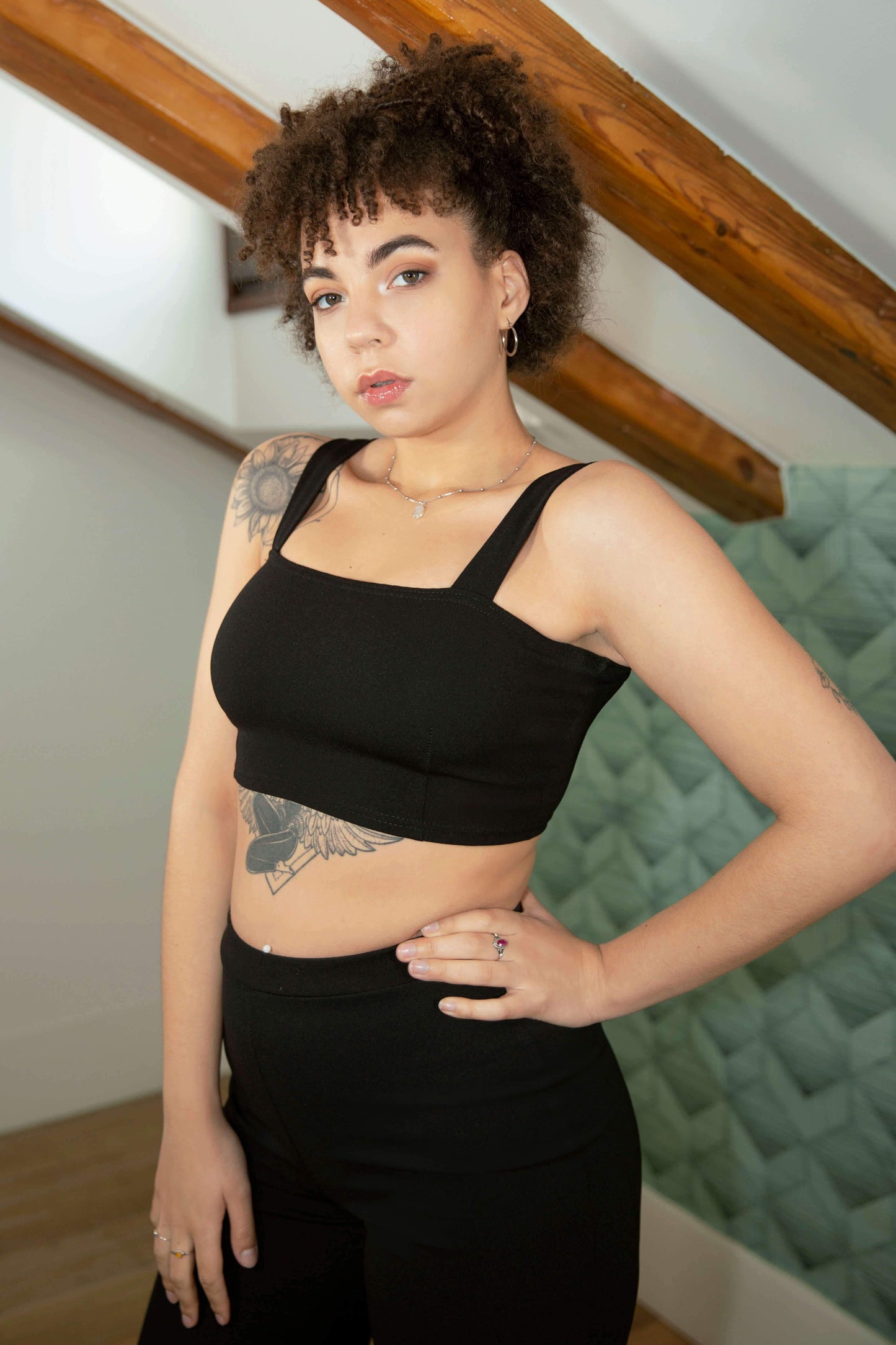 Shape Crop Top and Wide Leg Trousers Co-ord Set - Co-ords - Avinci