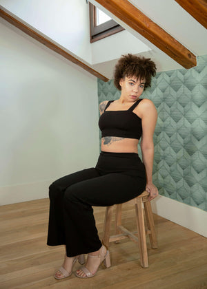 Shape Crop Top and Wide Leg Trousers Co-ord Set - Co-ords - Avinci