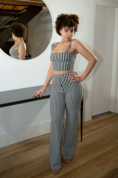 Shape Crop Top and Wide Leg Trousers Co-ord Set - Co-ords - Avinci